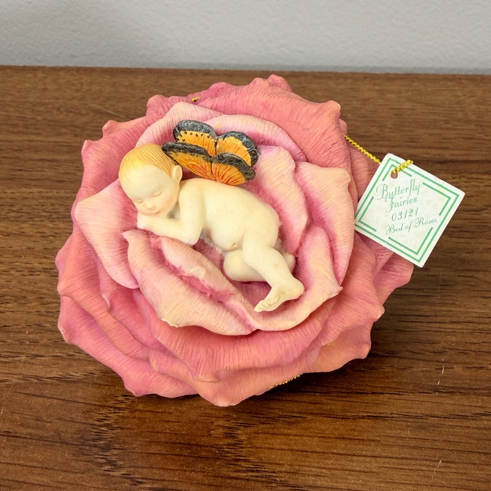 Country Artists Butterfly Fairies Bed Of Roses Fairy Trinket 03121